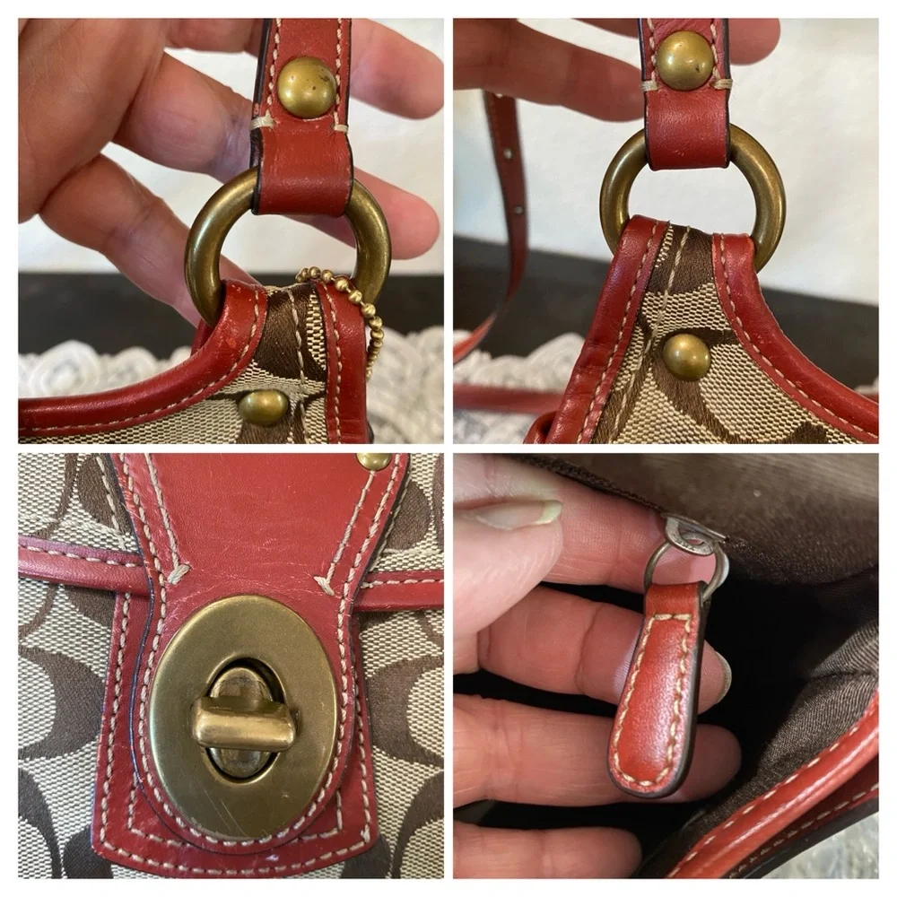 Y2K COACH Legacy Turn lock Hippie Flap Signature Shoulder Bag w/ Dust Bag - Picture 8 of 16